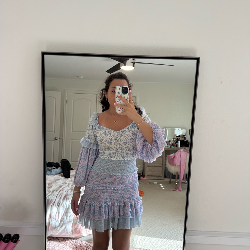 Elegant Long Sleeve Floral Dress